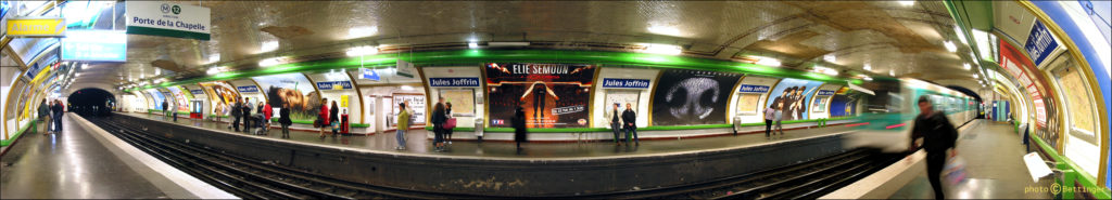 Métro Paris, photo panoramique station Jules Joffrin